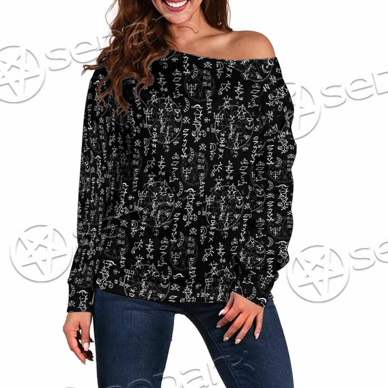 Summoning Board SED-0753 Off Shoulder Sweaters