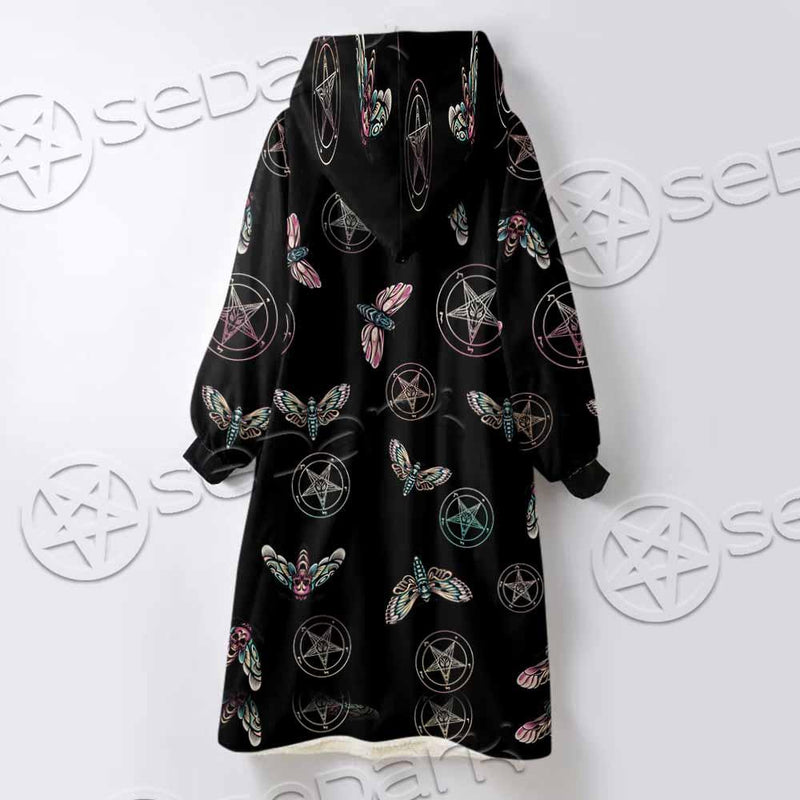 Death Moth Baphomet SED-0755 Oversized Sherpa Blanket Hoodie