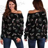 Death Moth Baphomet SED-0755 Off Shoulder Sweaters