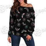 Death Moth Baphomet SED-0755 Off Shoulder Sweaters