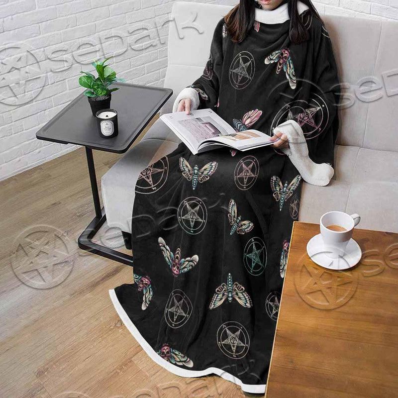 Death Moth Baphomet SED-0755 Sleeved Blanket