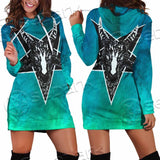 Gradiant Baphomet Mint SED-0757 Hoodie Dress