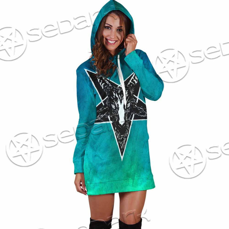 Gradiant Baphomet Mint SED-0757 Hoodie Dress