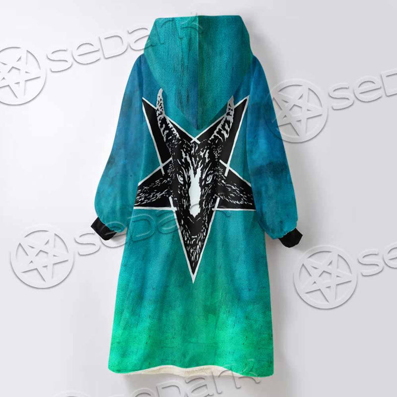 Gradiant Baphomet Mint SED-0757 Oversized Sherpa Blanket Hoodie