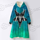 Gradiant Baphomet Mint SED-0757 Oversized Sherpa Blanket Hoodie