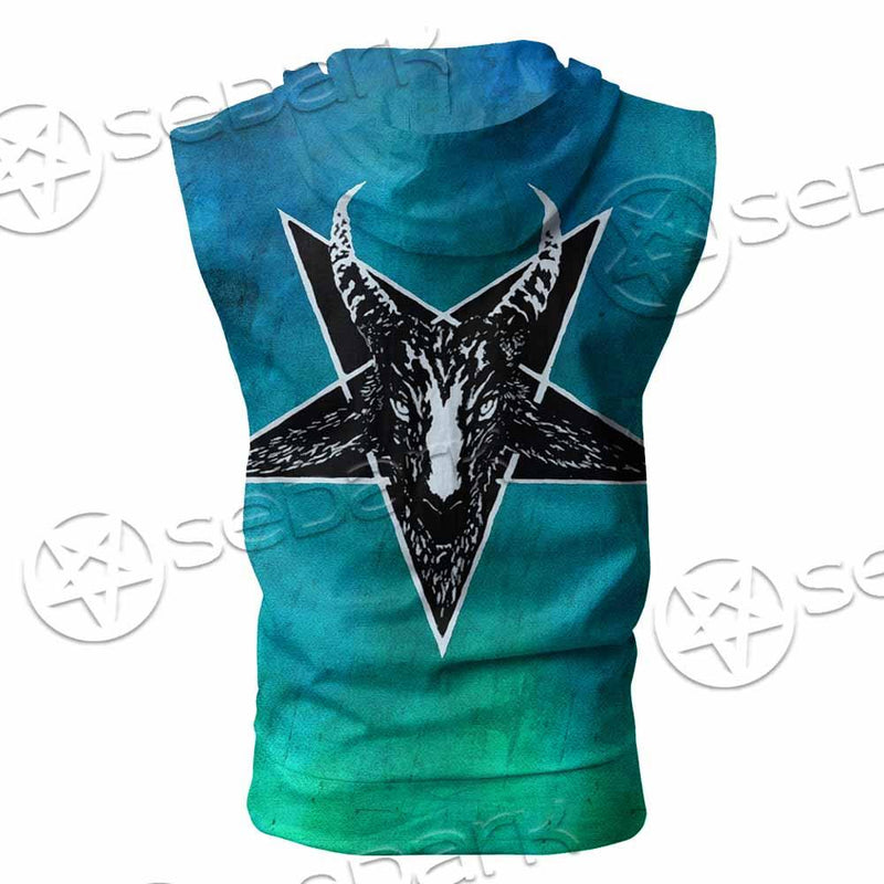 Gradiant Baphomet Mint SED-0757 Zip Sleeveless Hoodie