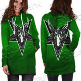 Gradiant Baphomet Green SED-0758 Hoodie Dress