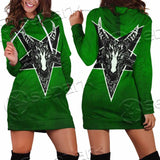 Gradiant Baphomet Green SED-0758 Hoodie Dress