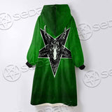 Gradiant Baphomet Green SED-0758 Oversized Sherpa Blanket Hoodie