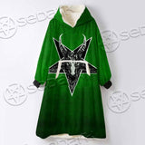 Gradiant Baphomet Green SED-0758 Oversized Sherpa Blanket Hoodie