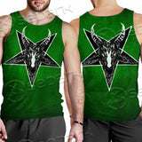 Gradiant Baphomet Green SED-0758 Men Tank-tops