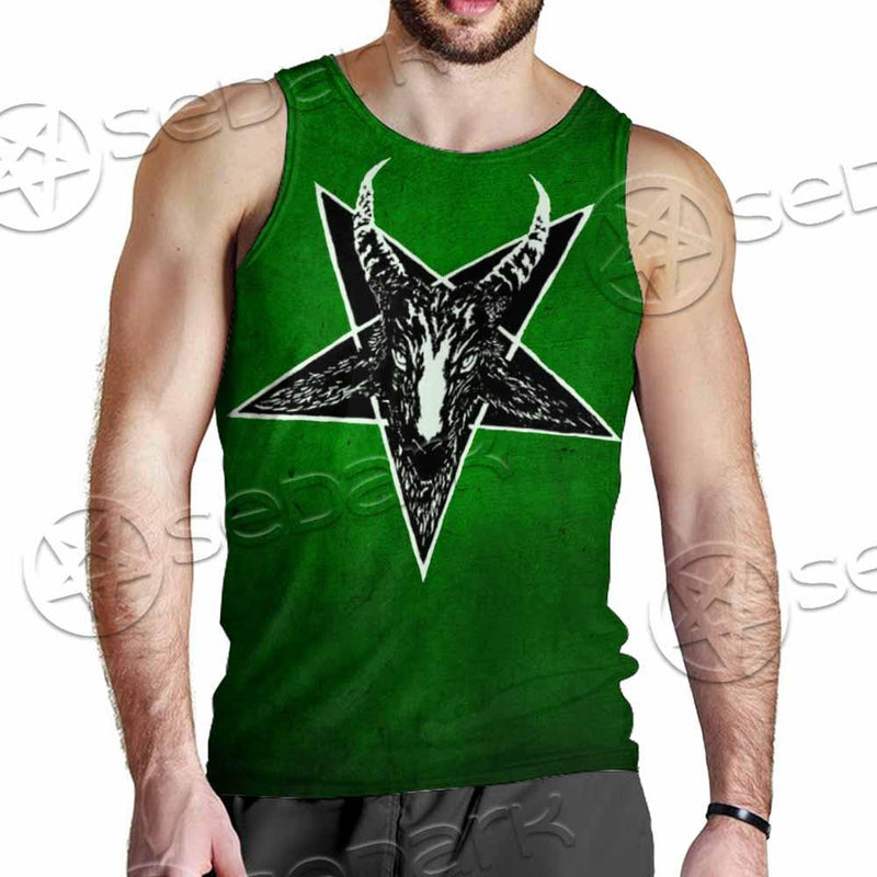 Gradiant Baphomet Green SED-0758 Men Tank-tops