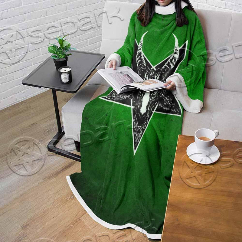 Gradiant Baphomet Green SED-0758 Sleeved Blanket