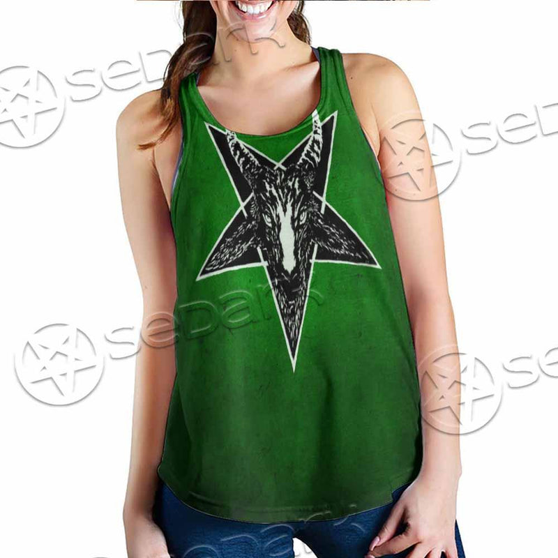 Gradiant Baphomet Green SED-0758 Women Tank Top