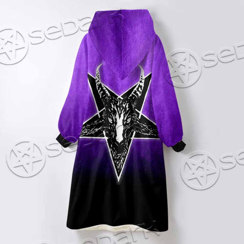 Gradiant Baphomet Purple SED-0759 Oversized Sherpa Blanket Hoodie