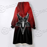 Gradiant Baphomet Red SED-0760 Oversized Sherpa Blanket Hoodie