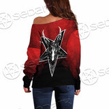 Gradiant Baphomet Red SED-0760 Off Shoulder Sweaters