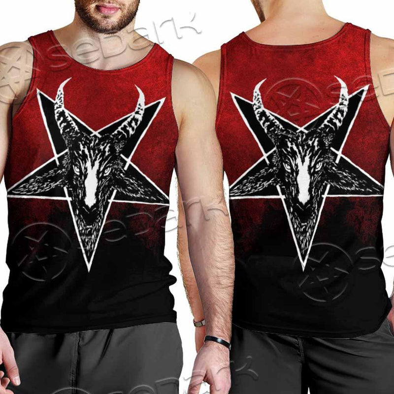 Gradiant Baphomet Red SED-0760 Men Tank-tops
