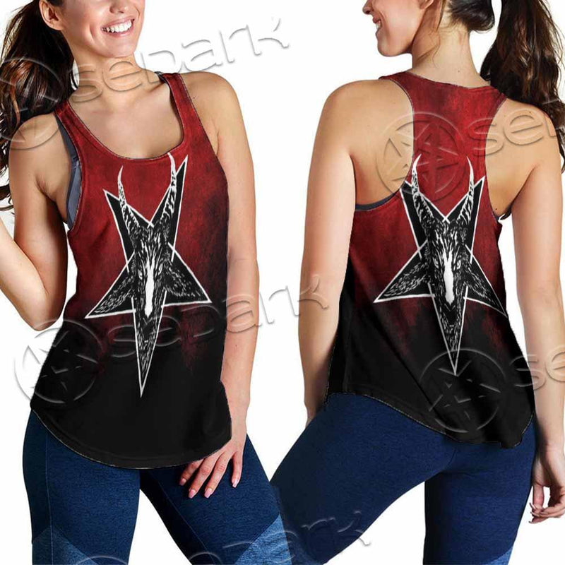Gradiant Baphomet Red SED-0760 Women Tank Top