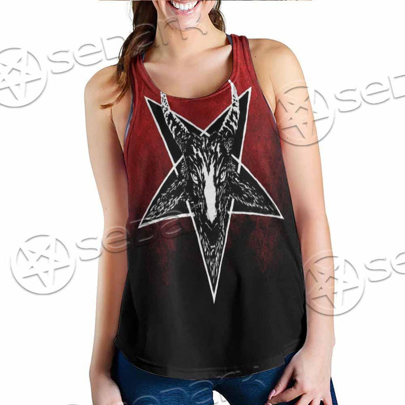 Gradiant Baphomet Red SED-0760 Women Tank Top