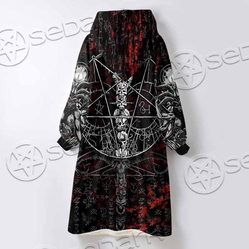 Baphomet Black Metal Art SED-0761 Oversized Sherpa Blanket Hoodie