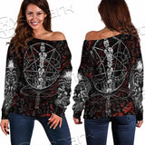 Baphomet Black Metal Art SED-0761 Off Shoulder Sweaters