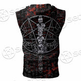 Baphomet Black Metal Art SED-0761 Zip Sleeveless Hoodie