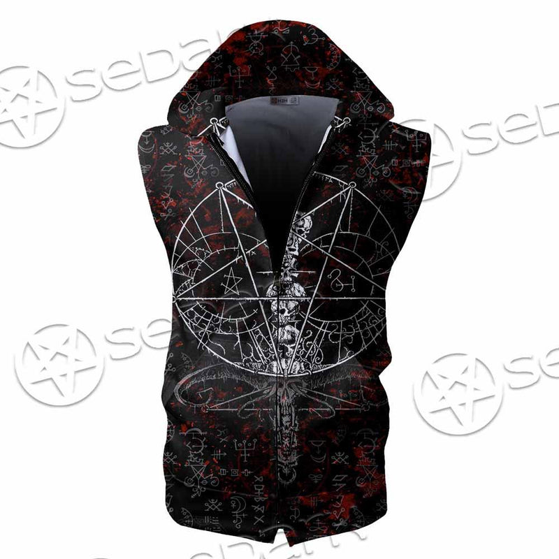 Baphomet Black Metal Art SED-0761 Zip Sleeveless Hoodie