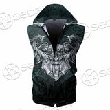 Viking Odin Raven SED-0762 Zip Sleeveless Hoodie