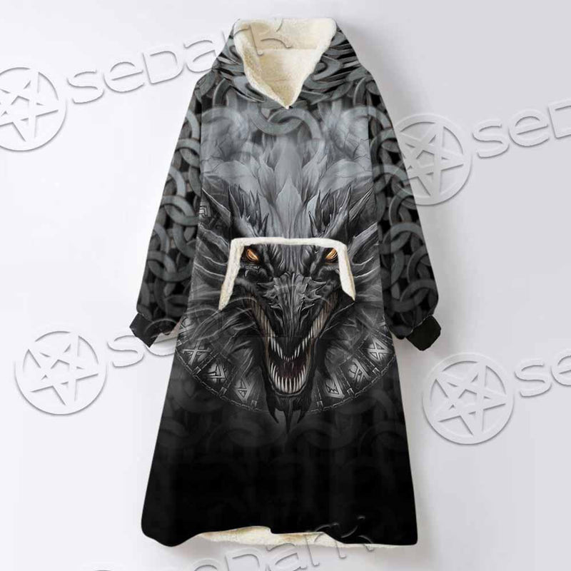 Viking Gragon SED-0763 Oversized Sherpa Blanket Hoodie