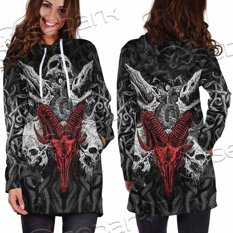 Skull Goat Head SED-0770 Hoodie Dress