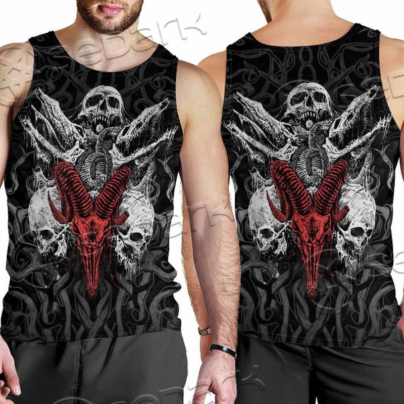Skull Goat Head SED-0770 Men Tank-tops