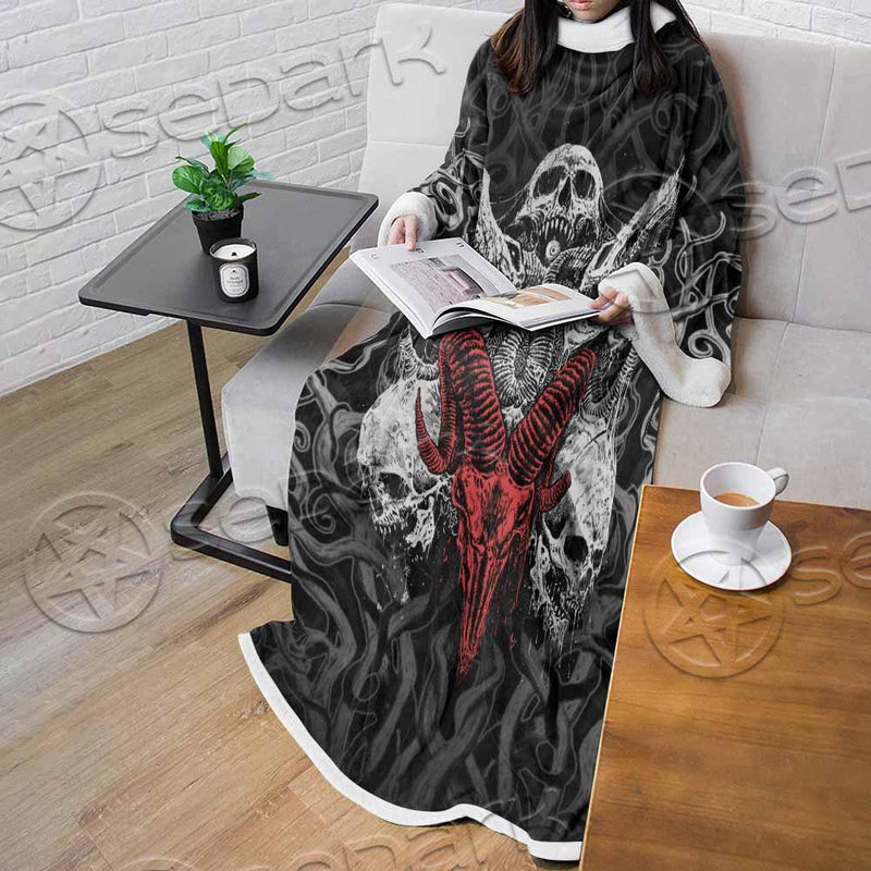 Skull Goat Head SED-0770 Sleeved Blanket