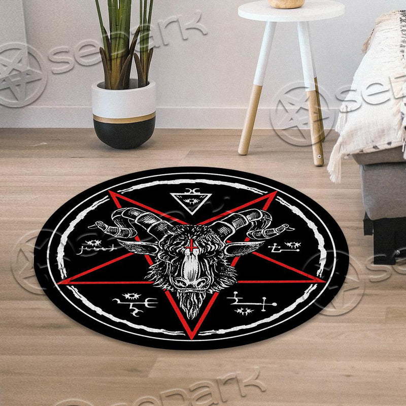 Satanic Occult Symbol SED-0774 Round Carpet