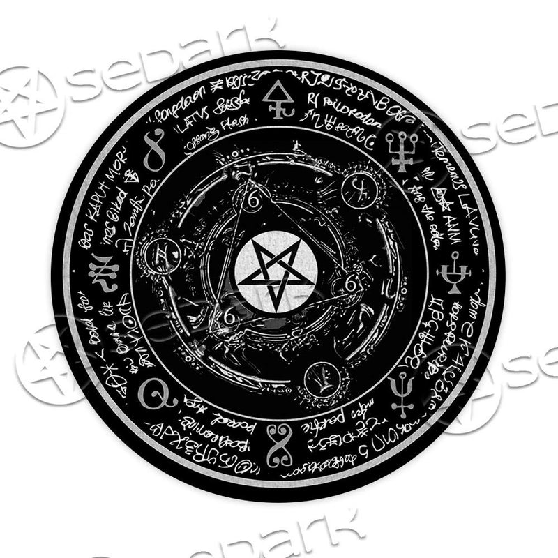 Pentagram Magical Inscriptions SED-0776 Round Carpet