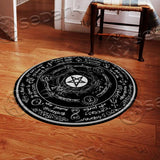 Pentagram Magical Inscriptions SED-0776 Round Carpet