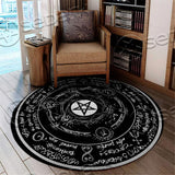 Pentagram Magical Inscriptions SED-0776 Round Carpet