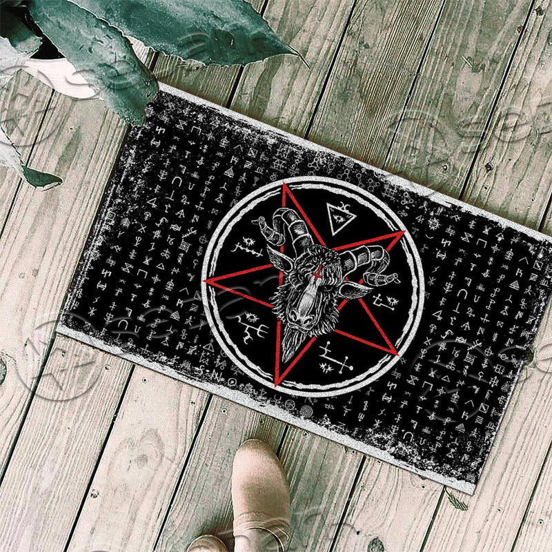 Fire Baphomet Sigil SED-0778 Door Mat