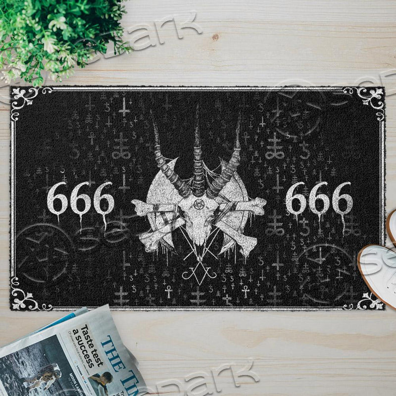 Satanism Goat Head 666 SED-0783 Door Mat