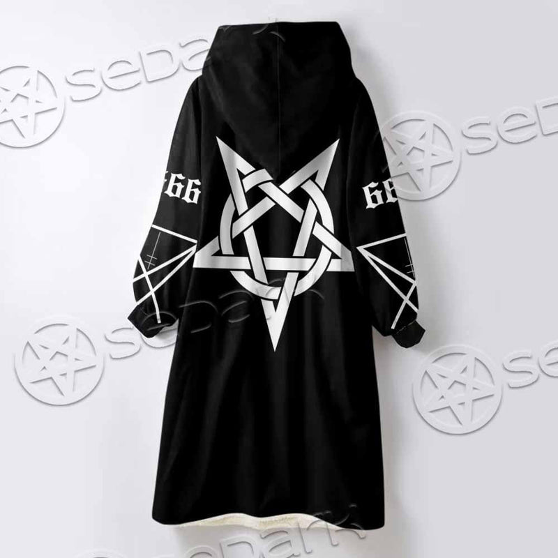 Pentagram Inverted Cross SED-0788 Oversized Sherpa Blanket Hoodie