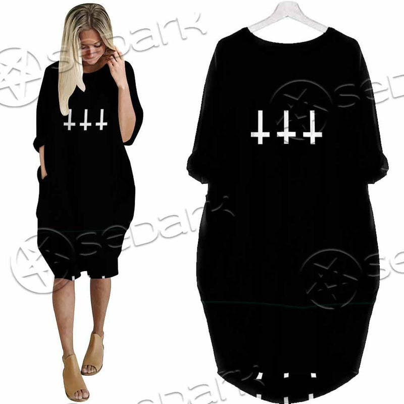 Pentagram Inverted Cross SED-0788 Batwing Pocket Dress