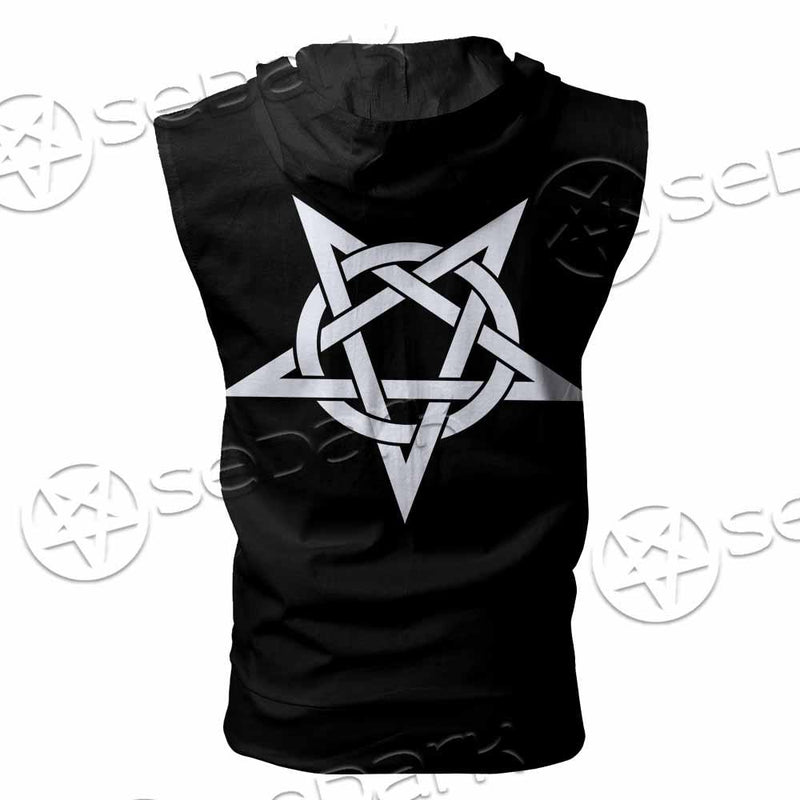 Pentagram Inverted Cross SED-0788 Zip Sleeveless Hoodie