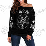 Baphomet Sigil Lilith SED-0789 Off Shoulder Sweaters