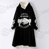 Down With My Demons 666 SED-0790 Oversized Sherpa Blanket Hoodie