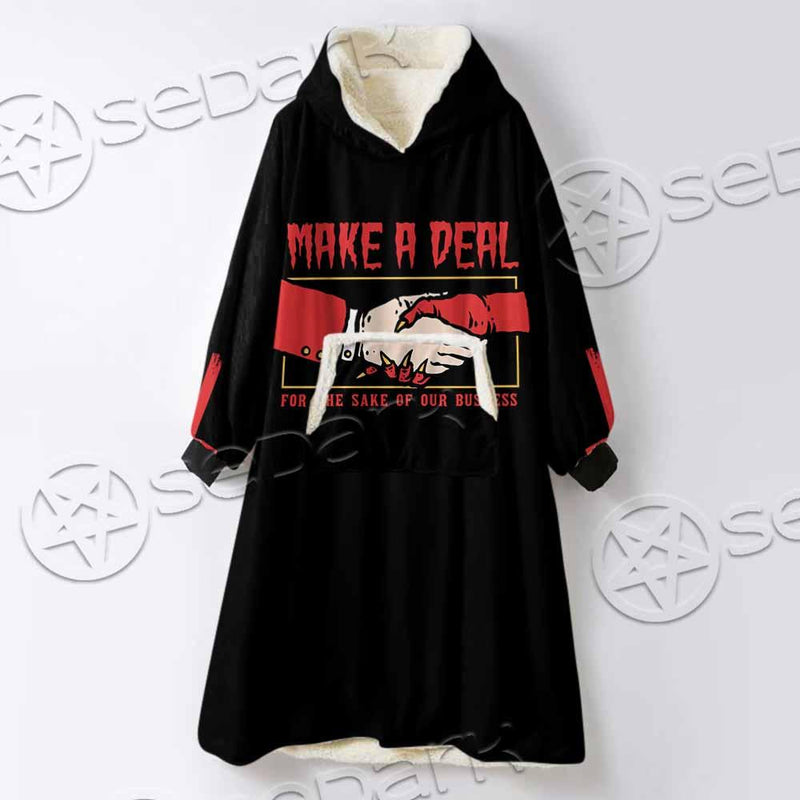 Satanic Make A Deal SED-0791 Oversized Sherpa Blanket Hoodie