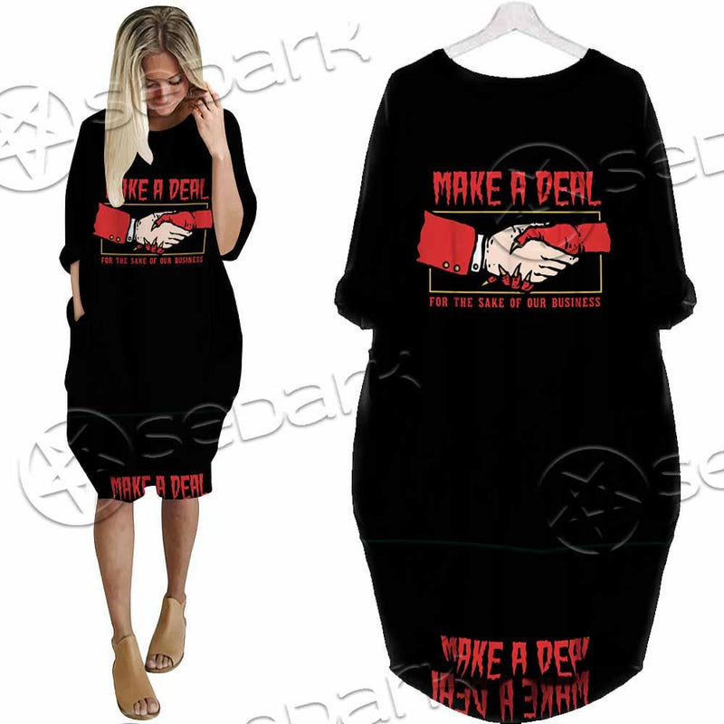Satanic Make A Deal SED-0791 Batwing Pocket Dress