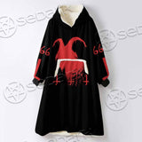 Goat Head Red 666 SED-0792 Oversized Sherpa Blanket Hoodie
