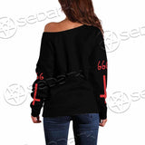 Goat Head Red 666 SED-0792 Off Shoulder Sweaters