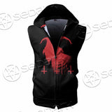 Goat Head Red 666 SED-0792 Zip Sleeveless Hoodie