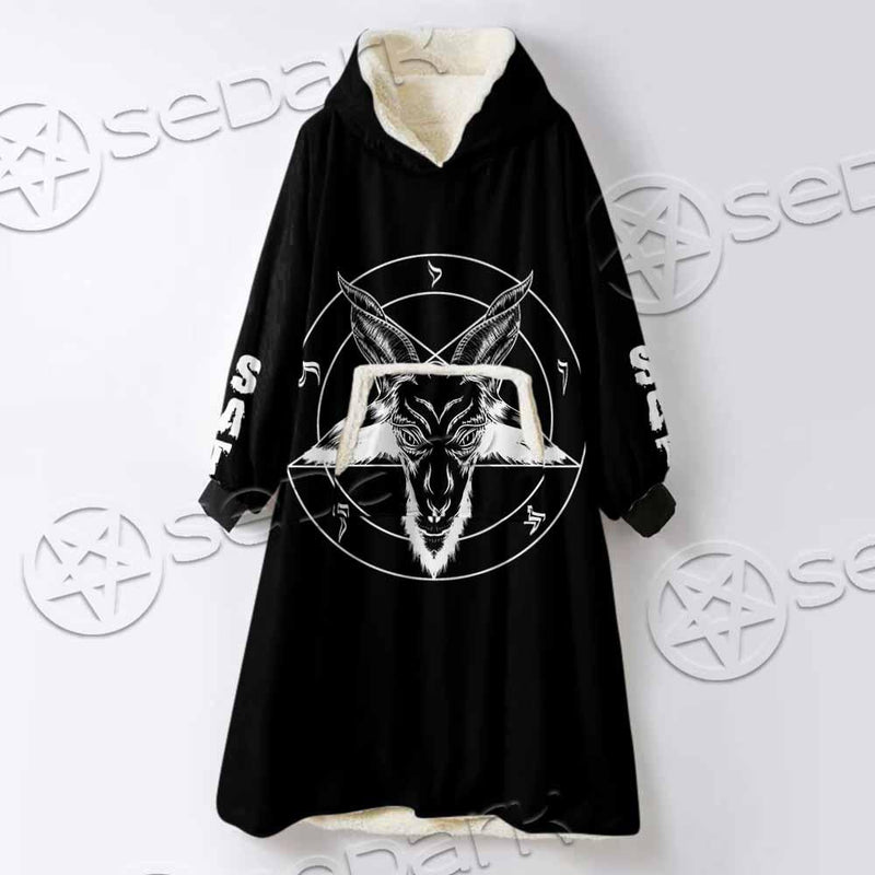 Sigil Of Baphomet SED-0793 Oversized Sherpa Blanket Hoodie